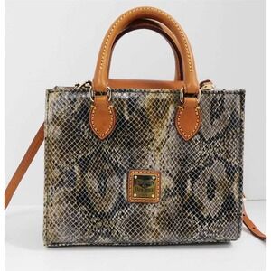Dooney Bourke Janine‎ Python Snake Print Leather Mini Tote Satchel Crossbody Bag